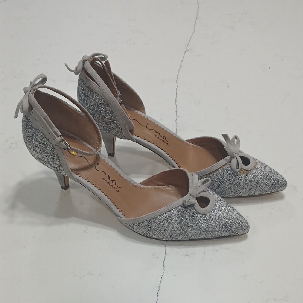 Nina Gray Textured Women's Heels, New Without Tags Or Box Sz 10